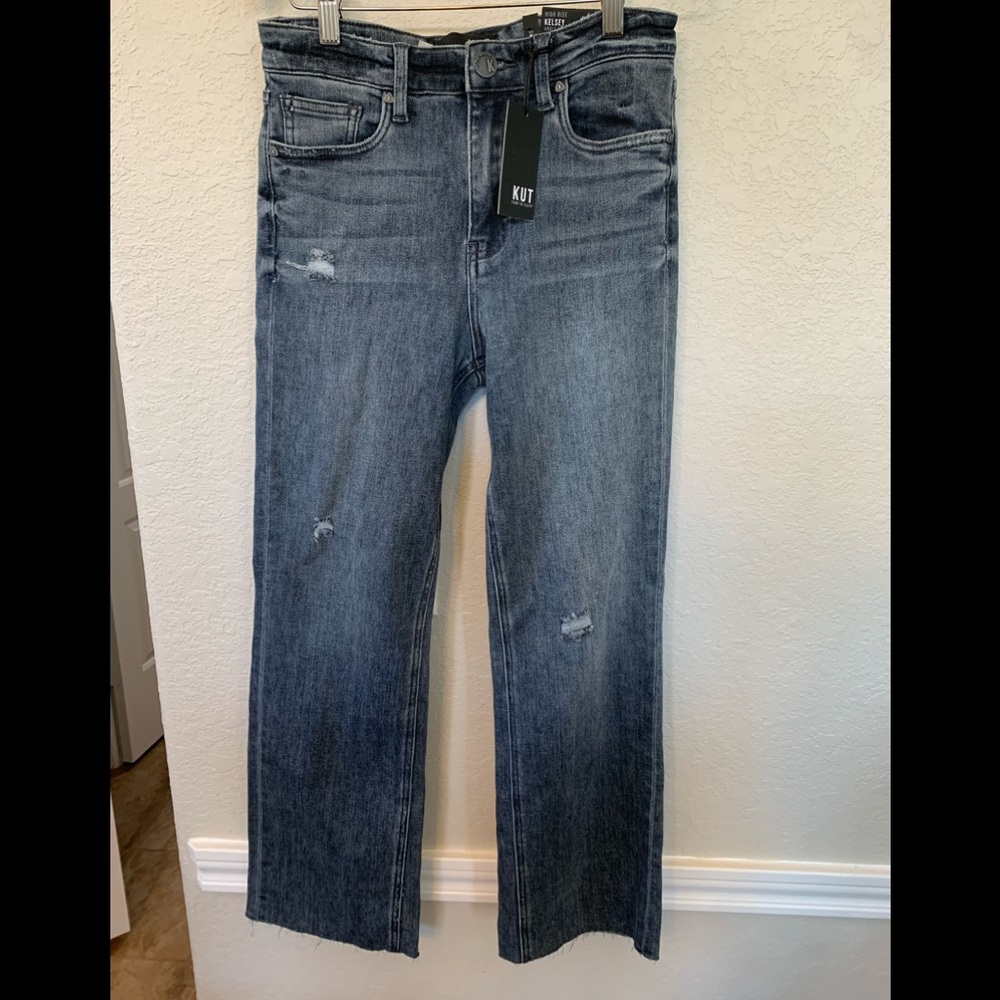 Kut from the kloth high rise Kelsey ankle flare